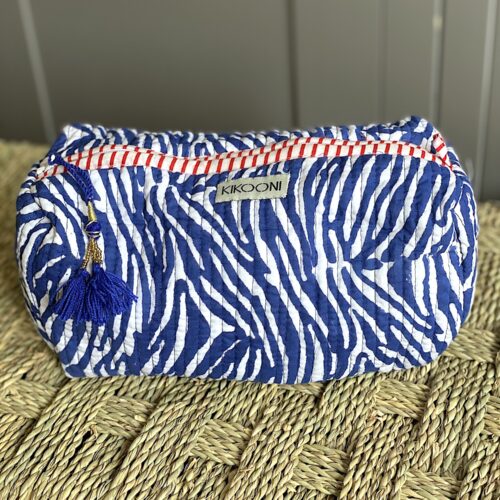 Beauty Bag Zebra blau
